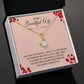 To My Wife Multiply it by Infinity Alluring Ribbon Necklace Message Card-Express Your Love Gifts