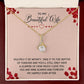 To My Wife Multiply it by Infinity Alluring Ribbon Necklace Message Card-Express Your Love Gifts