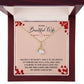 To My Wife Multiply it by Infinity Alluring Ribbon Necklace Message Card-Express Your Love Gifts