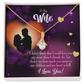 To My Wife My Heart is Full Alluring Ribbon Necklace Message Card-Express Your Love Gifts