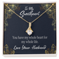 To My Wife My Heart is Yours Alluring Ribbon Necklace Message Card-Express Your Love Gifts