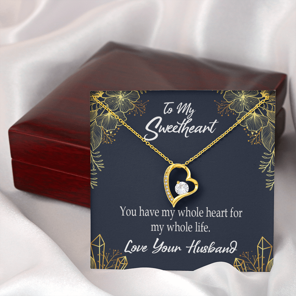 To My Wife My Heart is Yours Forever Necklace w Message Card-Express Your Love Gifts