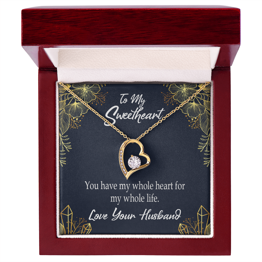 To My Wife My Heart is Yours Forever Necklace w Message Card-Express Your Love Gifts