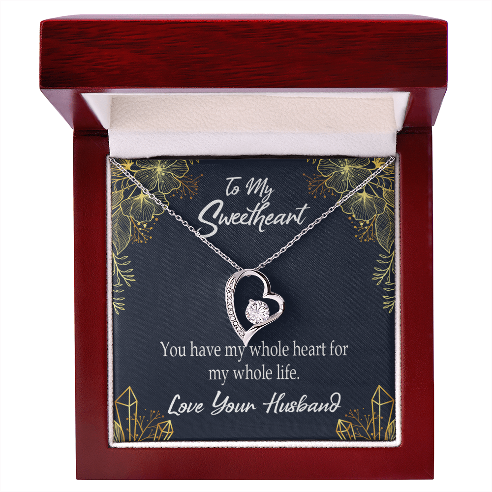 To My Wife My Heart is Yours Forever Necklace w Message Card-Express Your Love Gifts