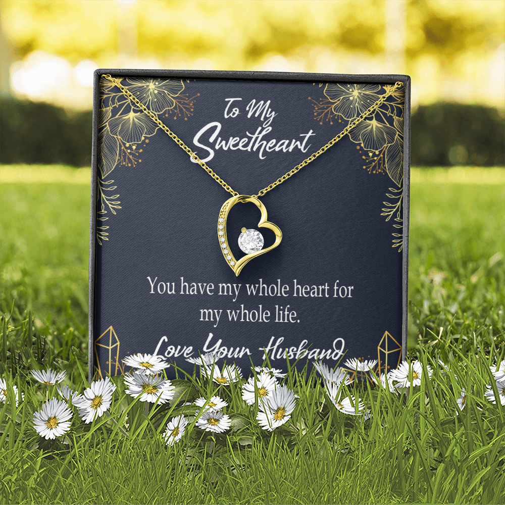 To My Wife My Heart is Yours Forever Necklace w Message Card-Express Your Love Gifts