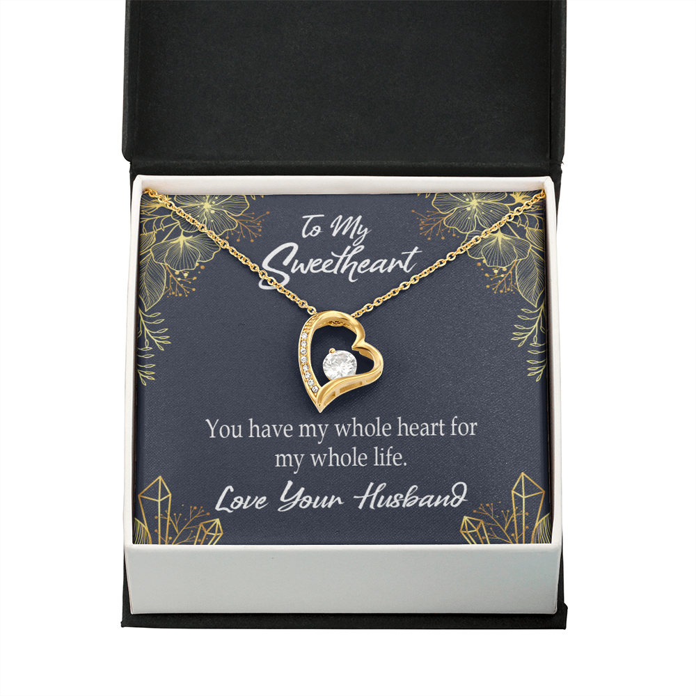 To My Wife My Heart is Yours Forever Necklace w Message Card-Express Your Love Gifts