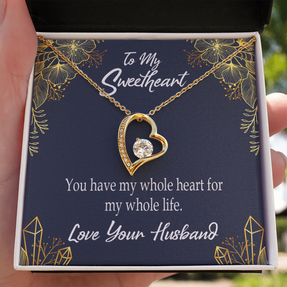 To My Wife My Heart is Yours Forever Necklace w Message Card-Express Your Love Gifts