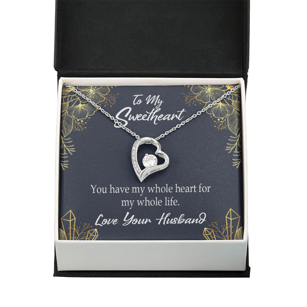 To My Wife My Heart is Yours Forever Necklace w Message Card-Express Your Love Gifts