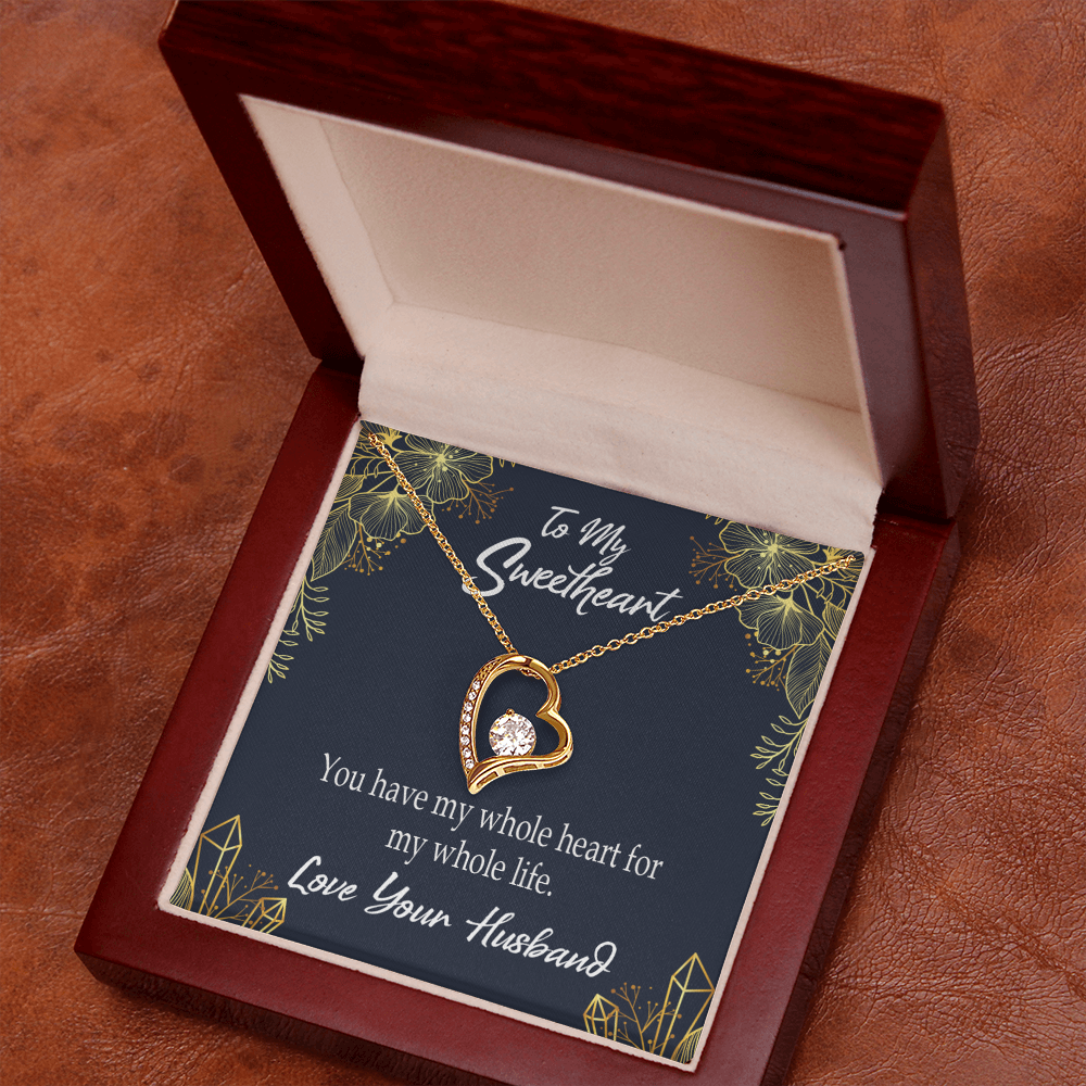 To My Wife My Heart is Yours Forever Necklace w Message Card-Express Your Love Gifts