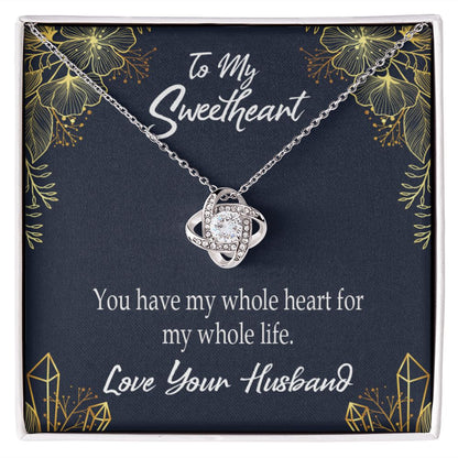 To My Wife My Heart is Yours Infinity Knot Necklace Message Card-Express Your Love Gifts