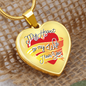 To My Wife My Heart Necklace Stainless Steel or 18k Gold Heart 18-22"-Express Your Love Gifts