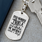 To My Wife My Hubby Works I Shop Keychain Stainless Steel or 18k Gold Dog Tag Keyring-Express Your Love Gifts