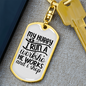 To My Wife My Hubby Works I Shop Keychain Stainless Steel or 18k Gold Dog Tag Keyring-Express Your Love Gifts
