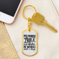 To My Wife My Hubby Works I Shop Keychain Stainless Steel or 18k Gold Dog Tag Keyring-Express Your Love Gifts