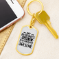 To My Wife My Husband's Wife is Awesome Keychain Stainless Steel or 18k Gold Dog Tag Keyring-Express Your Love Gifts