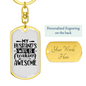 To My Wife My Husband's Wife is Awesome Keychain Stainless Steel or 18k Gold Dog Tag Keyring-Express Your Love Gifts