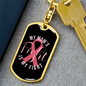 To My Wife My Mom's Fight is My Fight Keychain Stainless Steel or 18k Gold Dog Tag Keyring-Express Your Love Gifts
