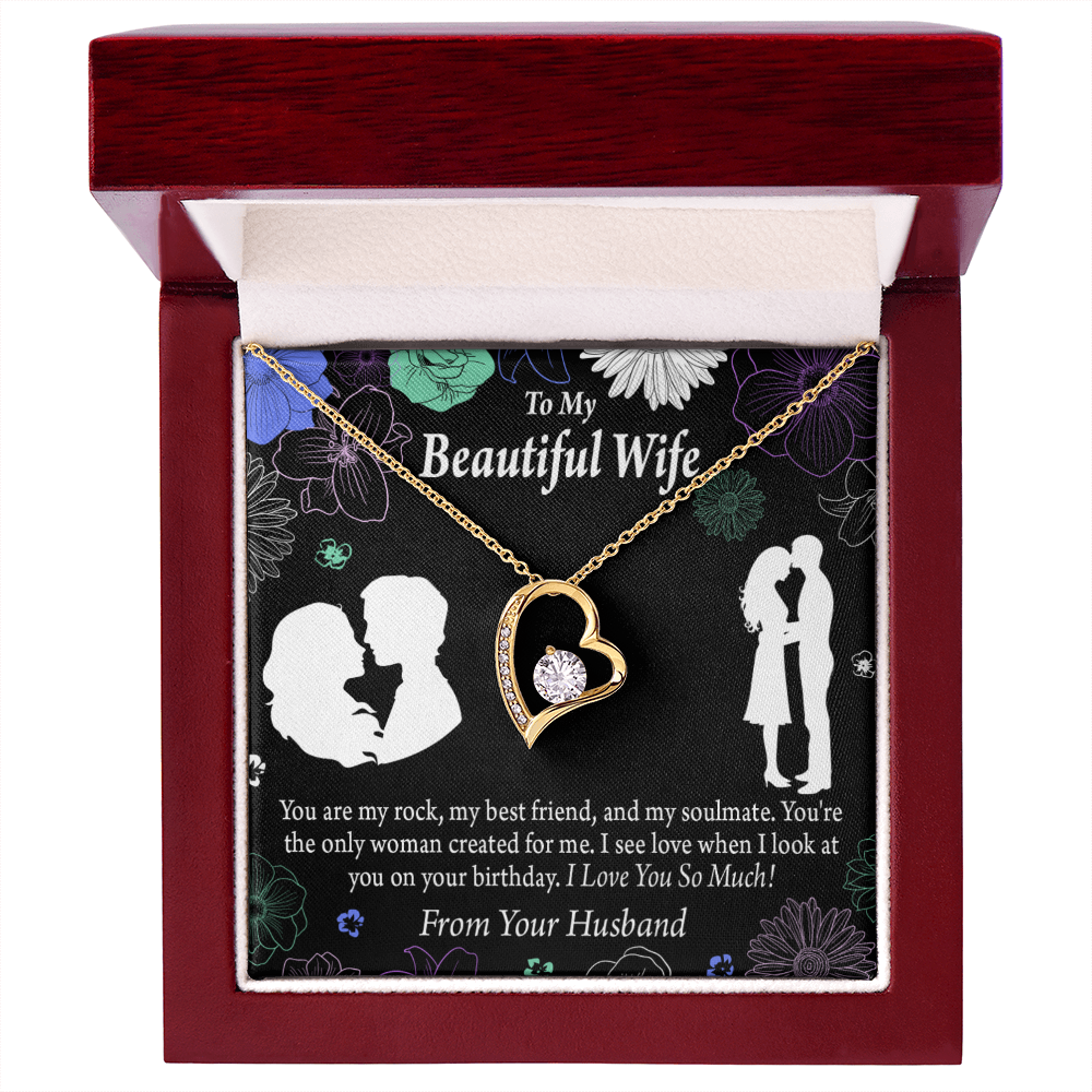 To My Wife My Rock Forever Necklace w Message Card-Express Your Love Gifts