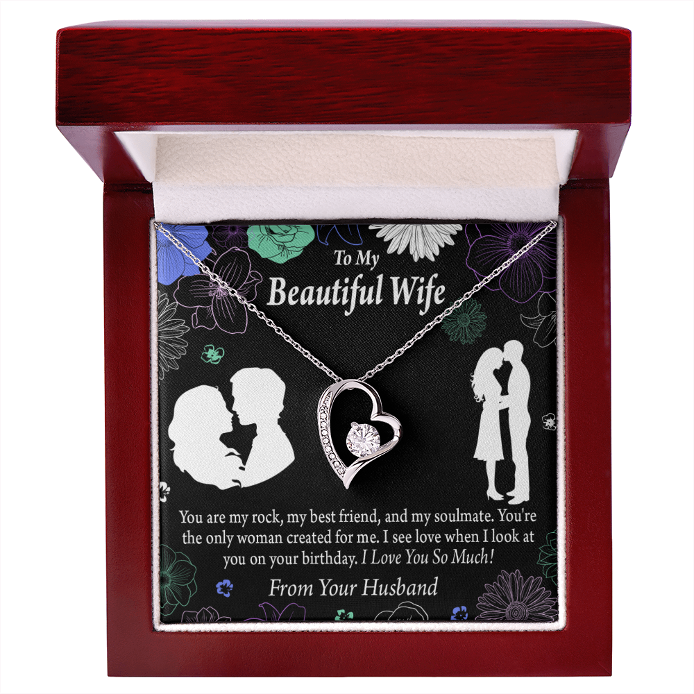 To My Wife My Rock Forever Necklace w Message Card-Express Your Love Gifts