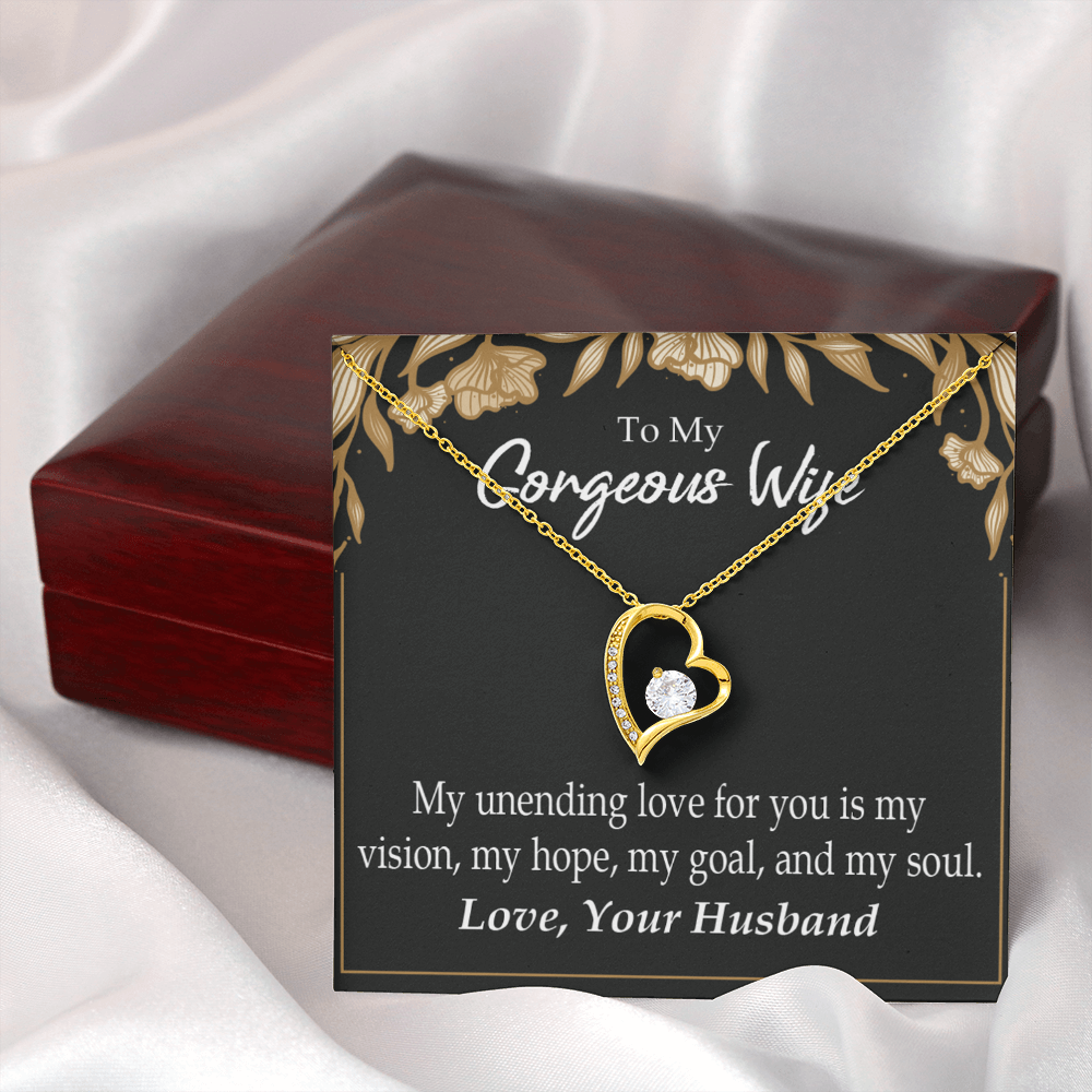 To My Wife My Unending Love For You Forever Necklace w Message Card-Express Your Love Gifts