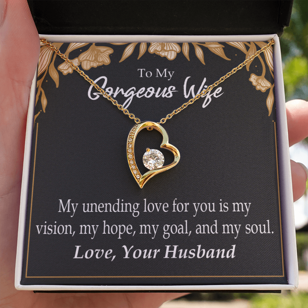To My Wife My Unending Love For You Forever Necklace w Message Card-Express Your Love Gifts