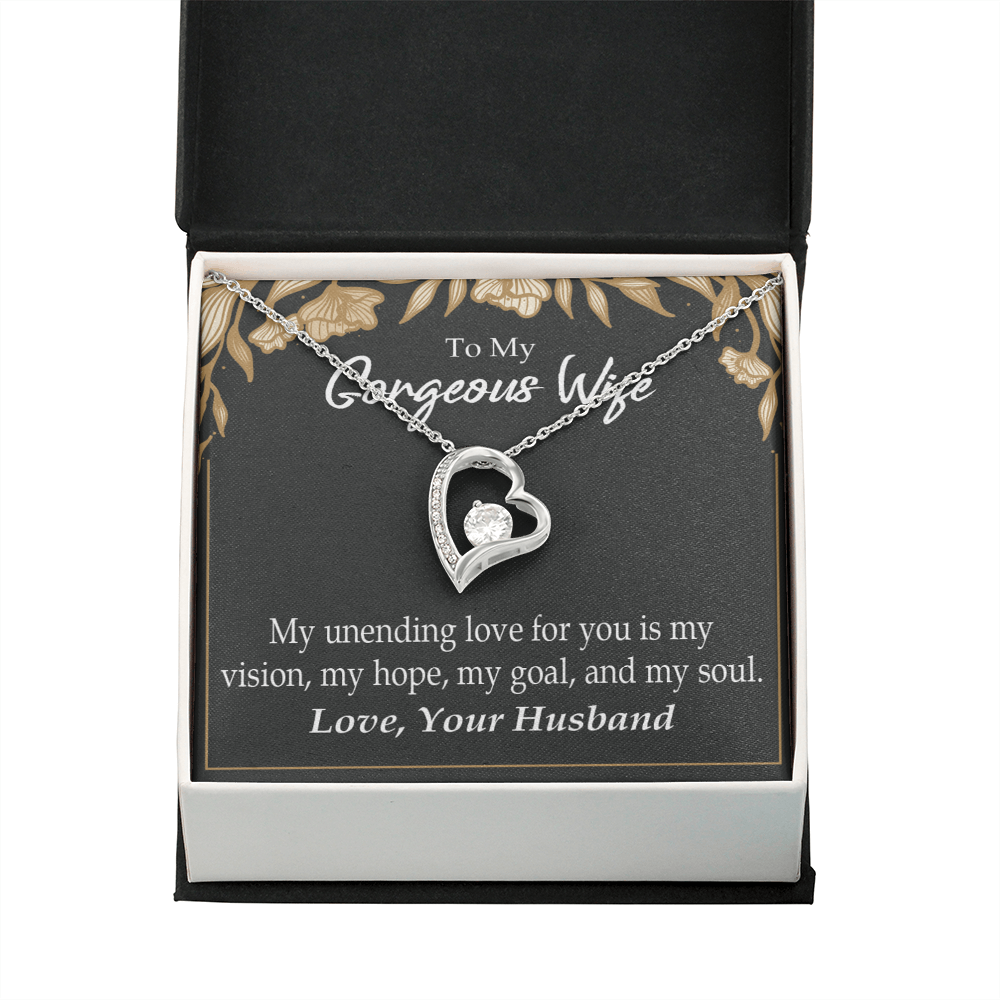To My Wife My Unending Love For You Forever Necklace w Message Card-Express Your Love Gifts