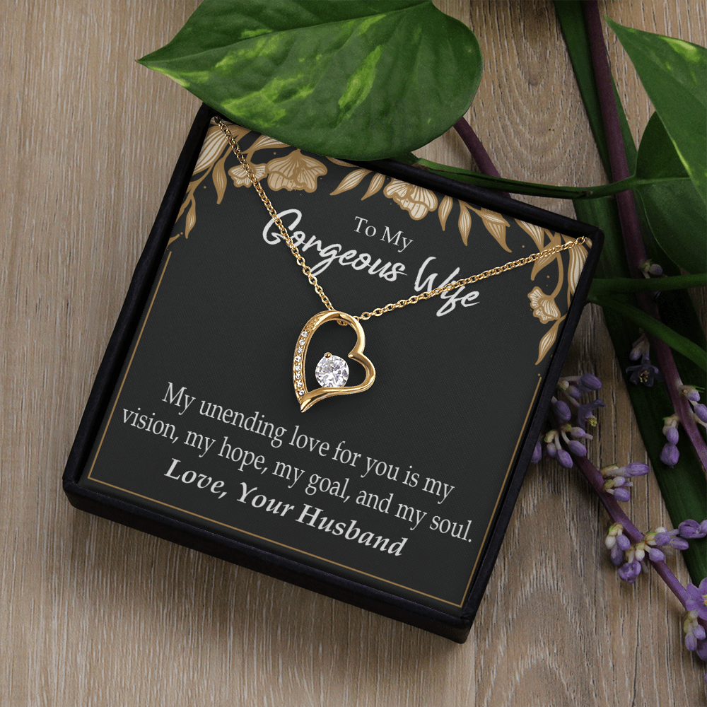 To My Wife My Unending Love For You Forever Necklace w Message Card-Express Your Love Gifts