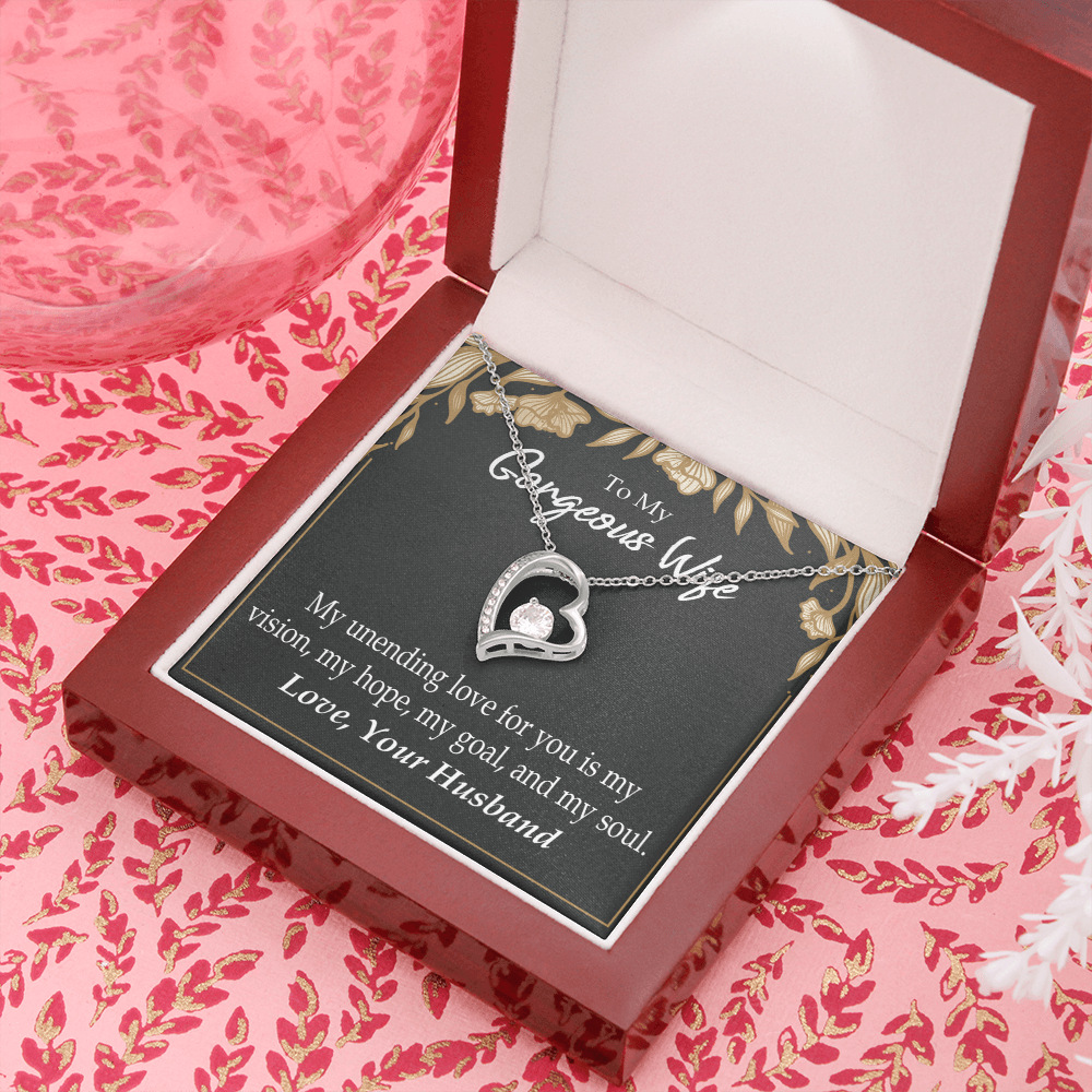 To My Wife My Unending Love For You Forever Necklace w Message Card-Express Your Love Gifts