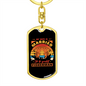 To My Wife My Wife is Married to a Great Fisherman Keychain Stainless Steel or 18k Gold Dog Tag Keyring-Express Your Love Gifts