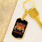 To My Wife My Wife is Married to a Great Fisherman Keychain Stainless Steel or 18k Gold Dog Tag Keyring-Express Your Love Gifts