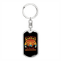 To My Wife My Wife is Married to a Great Fisherman Keychain Stainless Steel or 18k Gold Dog Tag Keyring-Express Your Love Gifts