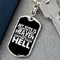 To My Wife My Wife is Sweeter Than Heaven Keychain Stainless Steel or 18k Gold Dog Tag Keyring-Express Your Love Gifts