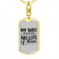 To My Wife My Wife Rules Keychain Stainless Steel or 18k Gold Dog Tag Keyring-Express Your Love Gifts