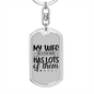 To My Wife My Wife Rules Keychain Stainless Steel or 18k Gold Dog Tag Keyring-Express Your Love Gifts