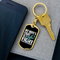 To My Wife My Wife's Fight Is My Fight Keychain Stainless Steel or 18k Gold Dog Tag Keyring-Express Your Love Gifts
