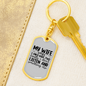 To My Wife My Wife Says Keychain Stainless Steel or 18k Gold Dog Tag Keyring-Express Your Love Gifts