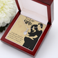 To My Wife New Branch to Family Alluring Ribbon Necklace Message Card-Express Your Love Gifts