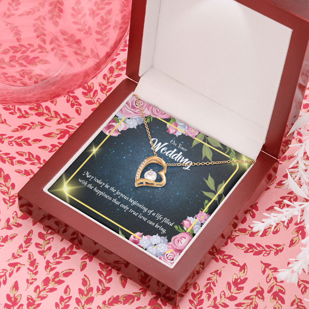 To My Wife On Your Wedding Forever Necklace w Message Card-Express Your Love Gifts