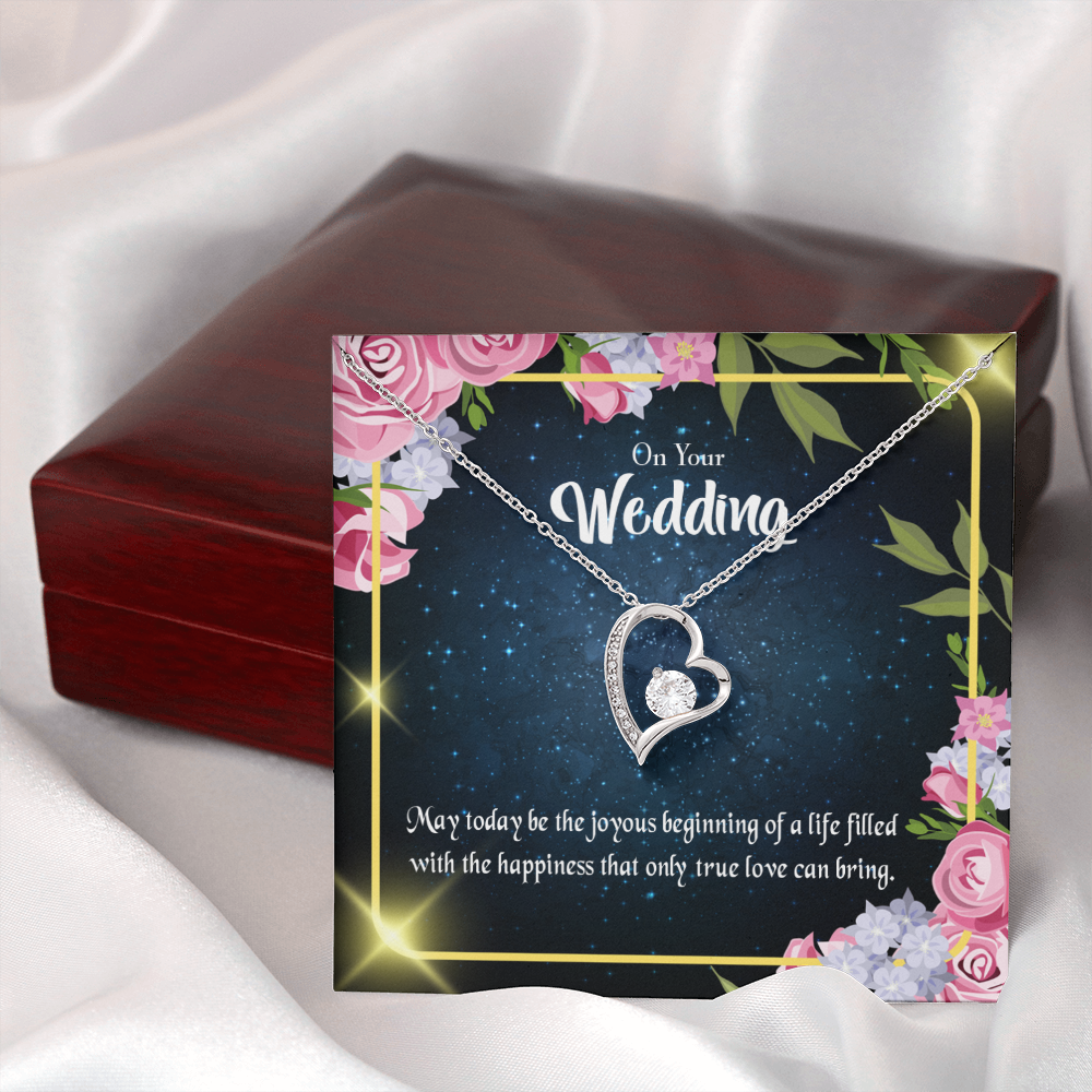 To My Wife On Your Wedding Forever Necklace w Message Card-Express Your Love Gifts