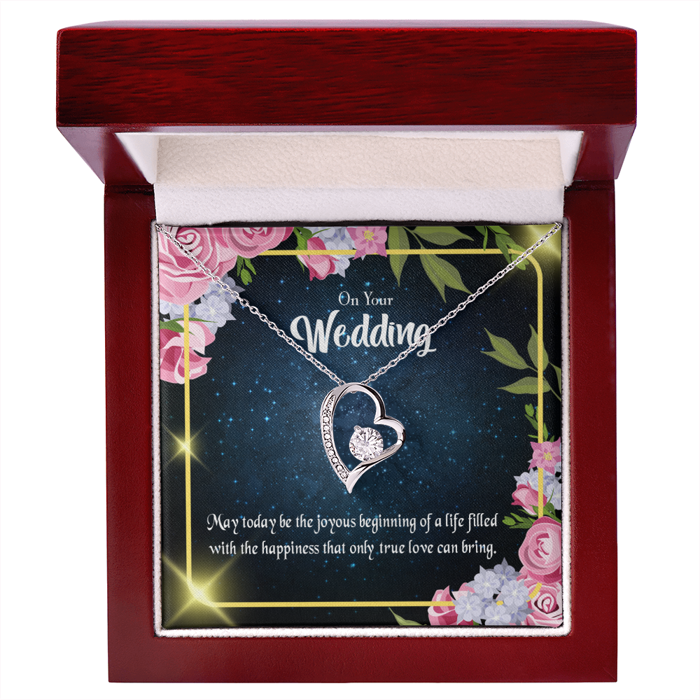 To My Wife On Your Wedding Forever Necklace w Message Card-Express Your Love Gifts