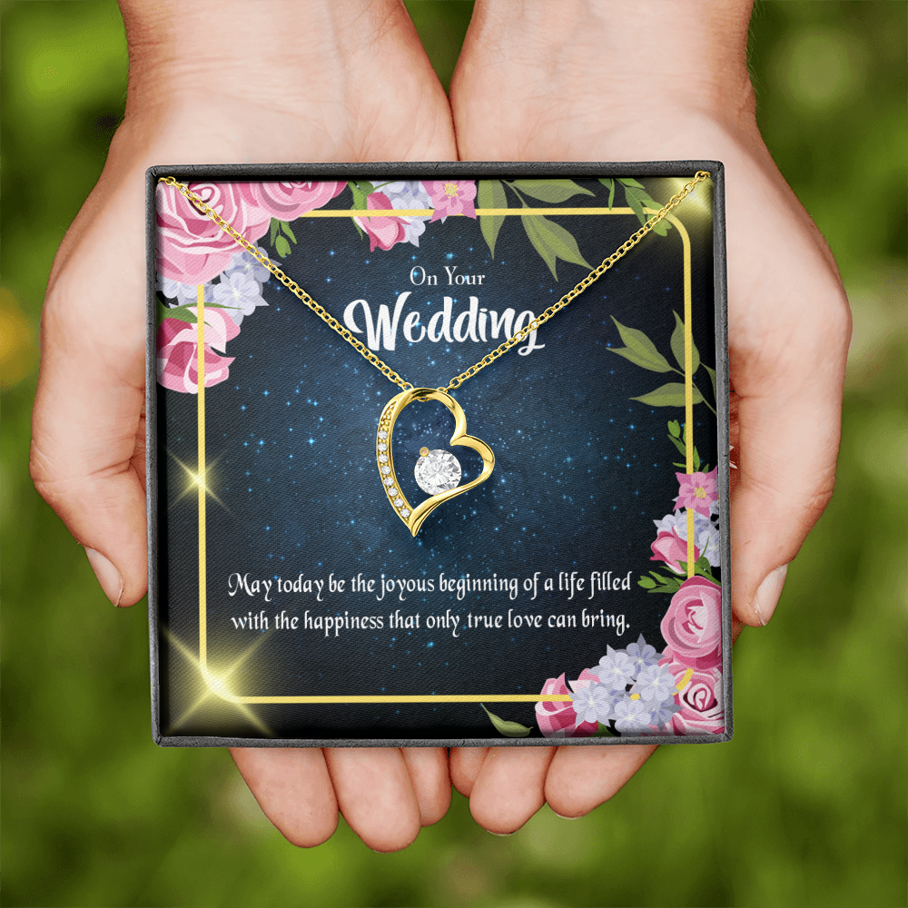 To My Wife On Your Wedding Forever Necklace w Message Card-Express Your Love Gifts