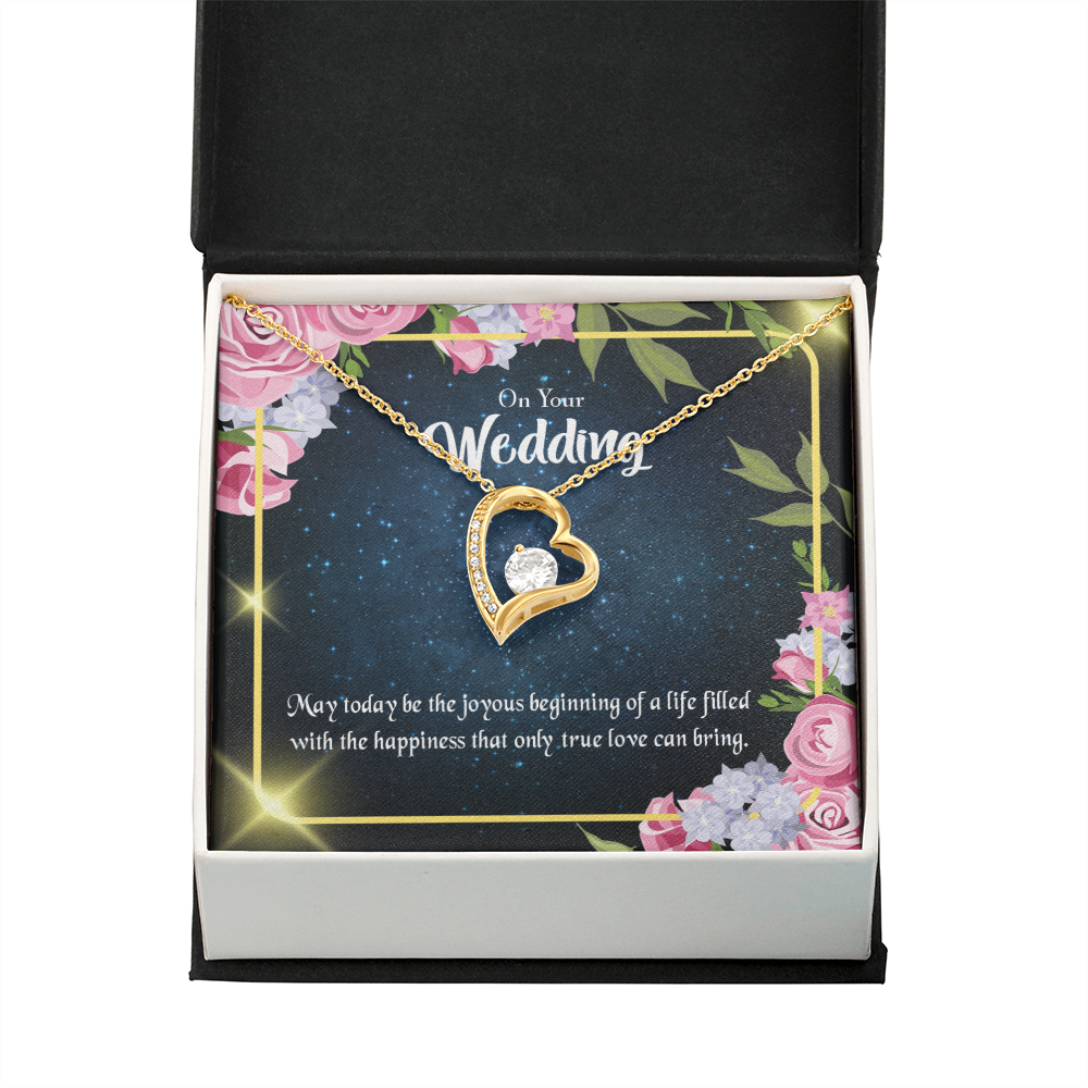 To My Wife On Your Wedding Forever Necklace w Message Card-Express Your Love Gifts