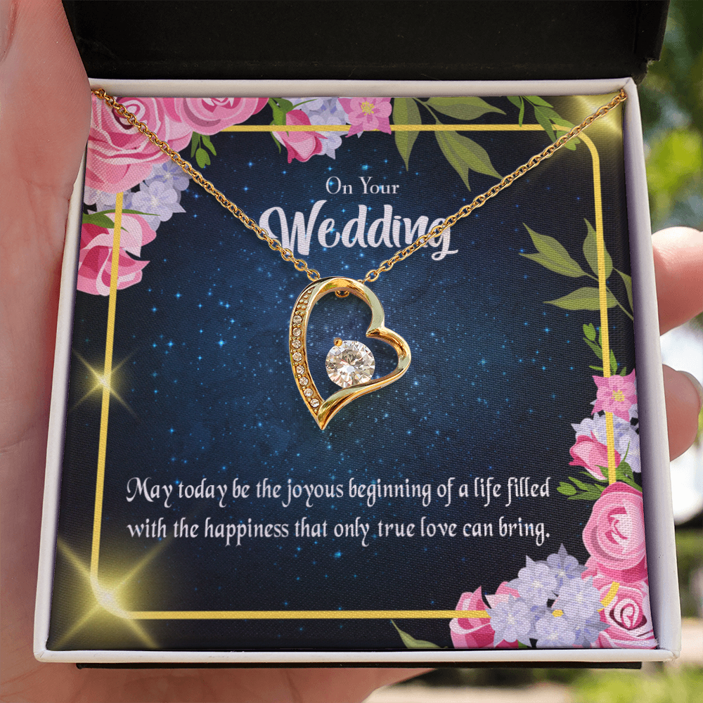 To My Wife On Your Wedding Forever Necklace w Message Card-Express Your Love Gifts