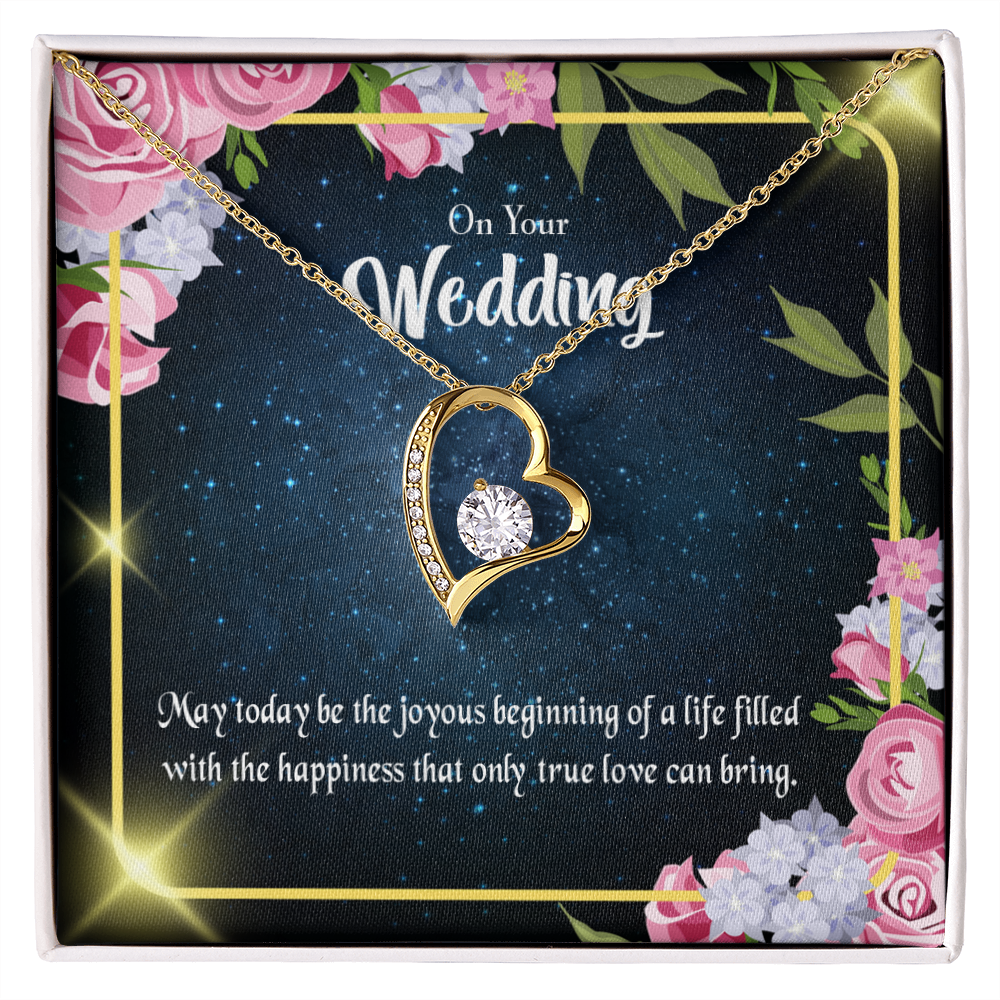 To My Wife On Your Wedding Forever Necklace w Message Card-Express Your Love Gifts