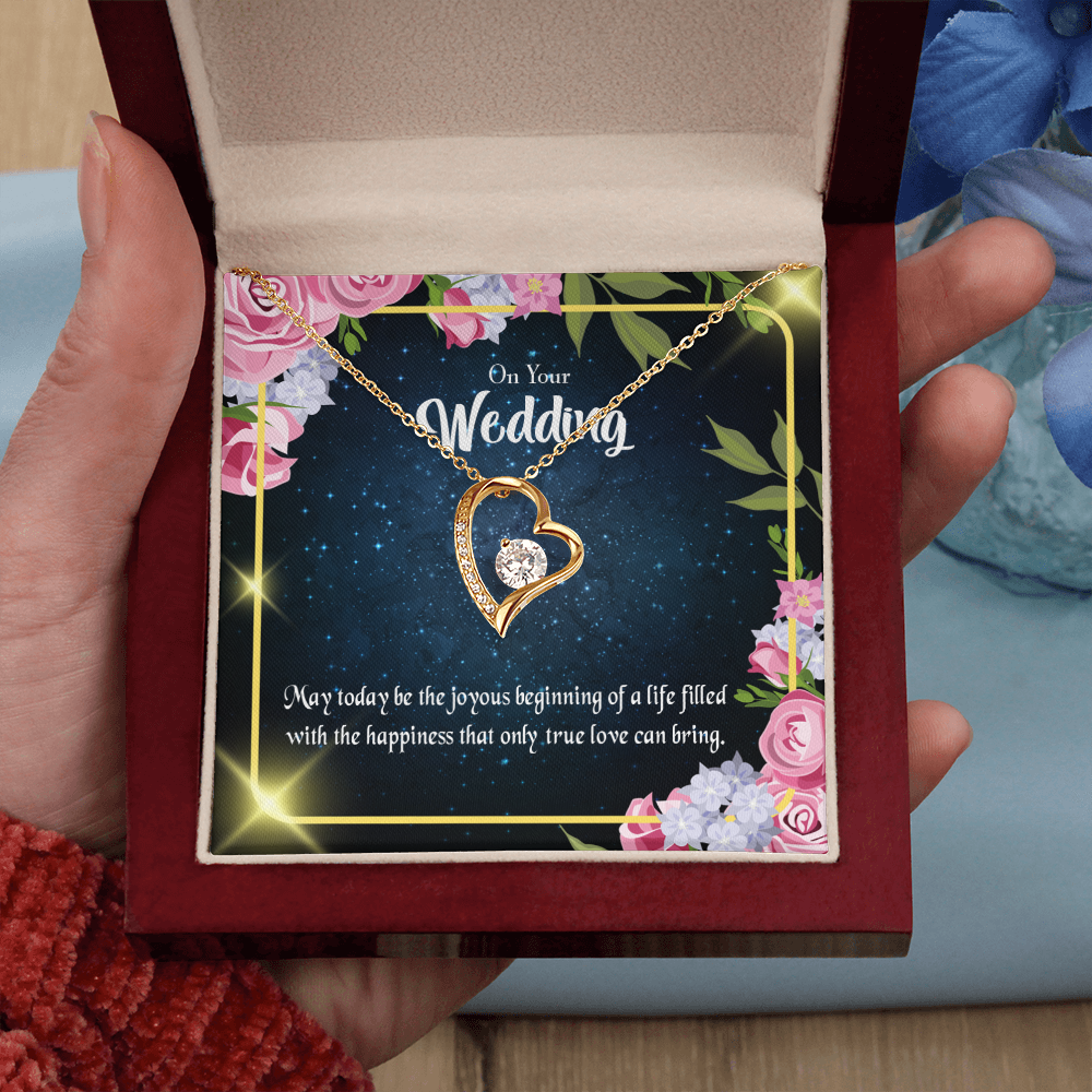 To My Wife On Your Wedding Forever Necklace w Message Card-Express Your Love Gifts