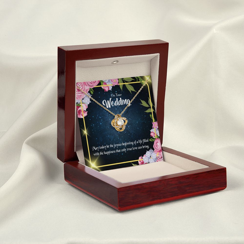 To My Wife On Your Wedding Infinity Knot Necklace Message Card-Express Your Love Gifts