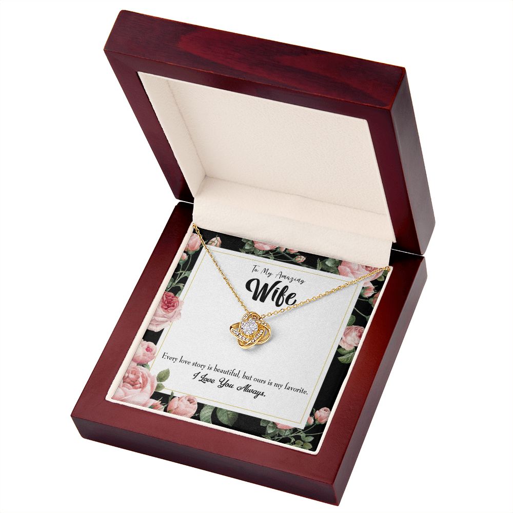 To My Wife Our Story Infinity Knot Necklace Message Card-Express Your Love Gifts