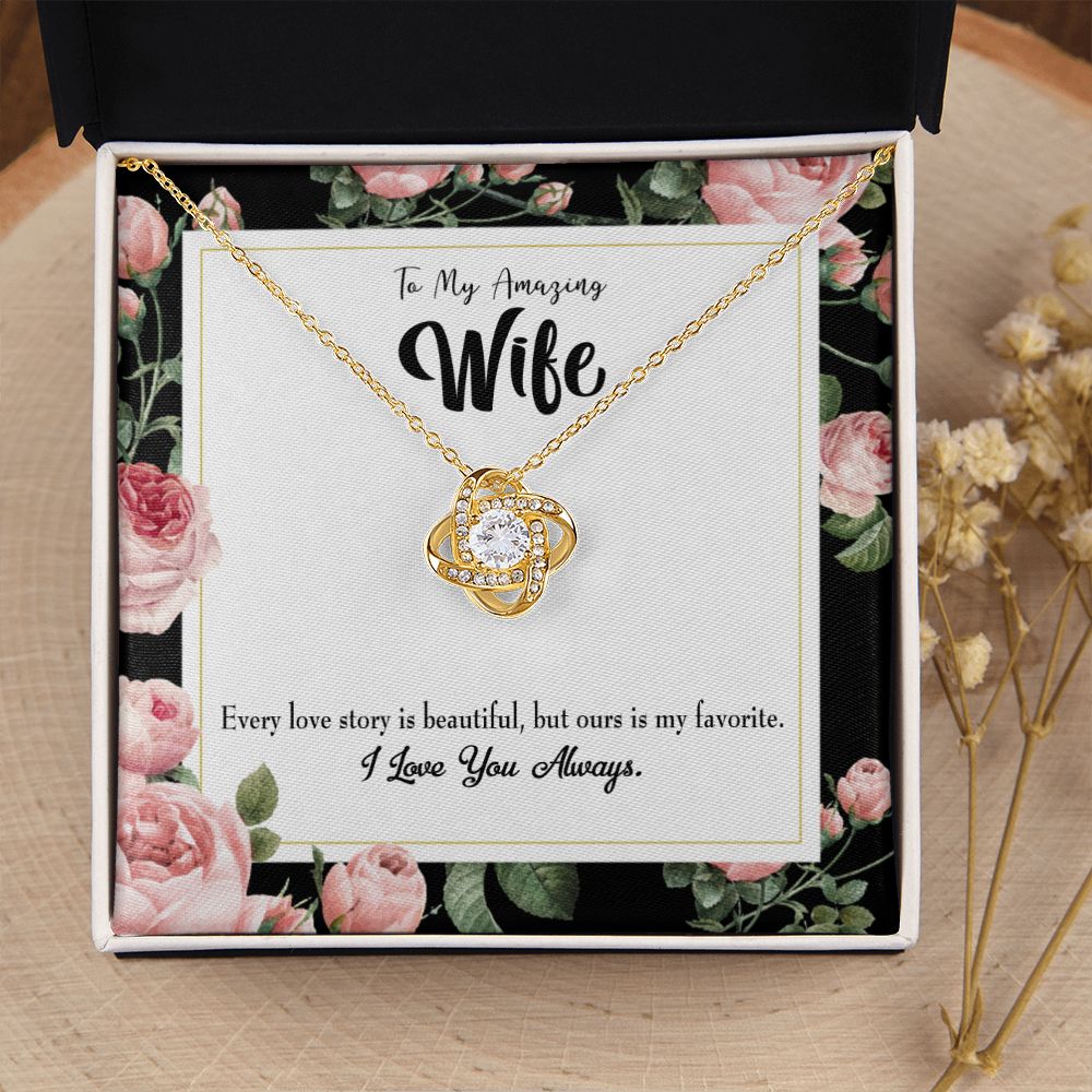 To My Wife Our Story Infinity Knot Necklace Message Card-Express Your Love Gifts