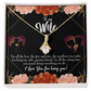 To My Wife Partner and Friend Alluring Ribbon Necklace Message Card-Express Your Love Gifts