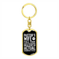 To My Wife Pastor's Wife Full Time Keychain Stainless Steel or 18k Gold Dog Tag Keyring-Express Your Love Gifts